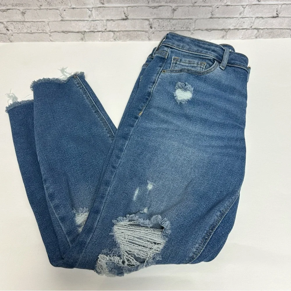 OLD NAVY ROCKSTAR SUPER SKINNY Women Size 8 Jeans Distressed Raw Hem